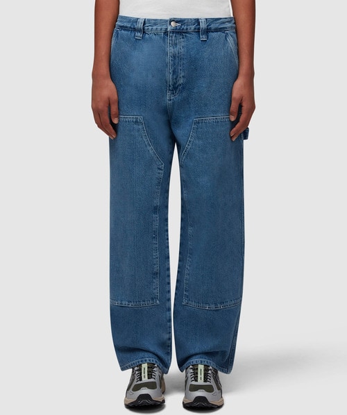 Shop Stussy Denim Work Pant In Blue