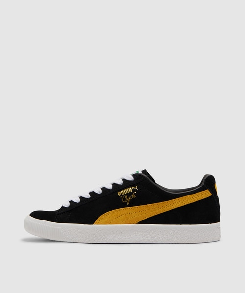 Shop Puma Clyde Og Sneaker In  Black-yellow Sizzle