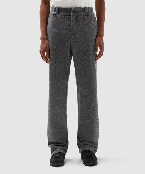 Lanvin Gray Elasticated Trousers In Dark Grey Melange