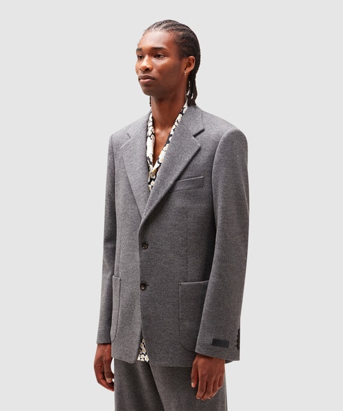 Lanvin Single breasted blazer | DARK GREY MELANGE | SEVENSTORE