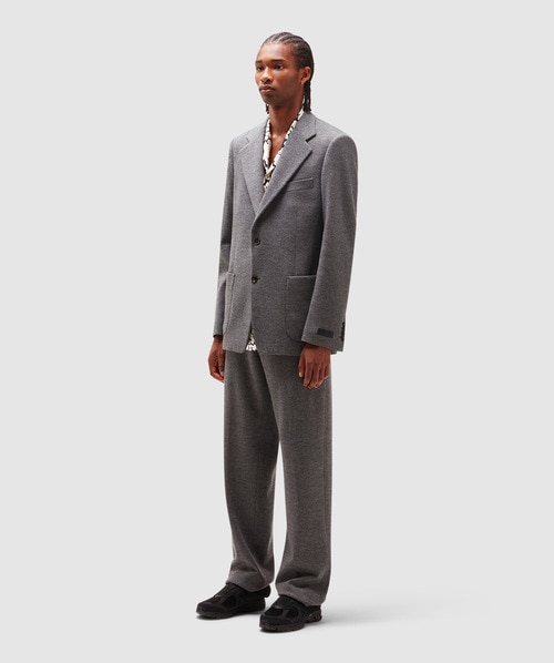 Lanvin Single breasted blazer | DARK GREY MELANGE | SEVENSTORE