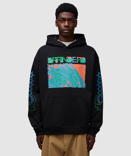 Brain Dead Videosphere Hooded Sweatshirt In Black