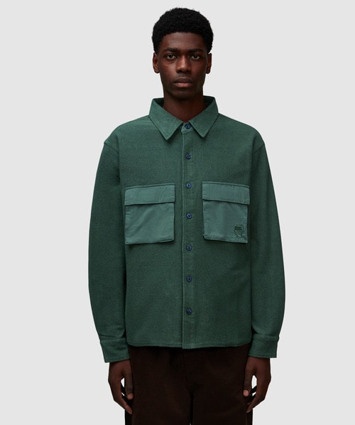 Shop Brain Dead Cpo French Terry Sateen Shirt In Sage