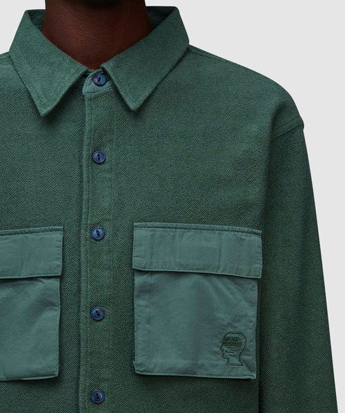 Brain Dead Cpo french terry sateen shirt | SAGE | SEVENSTORE Brain Dead Cpo french terry sateen shirt | SAGE | SEVENSTORE