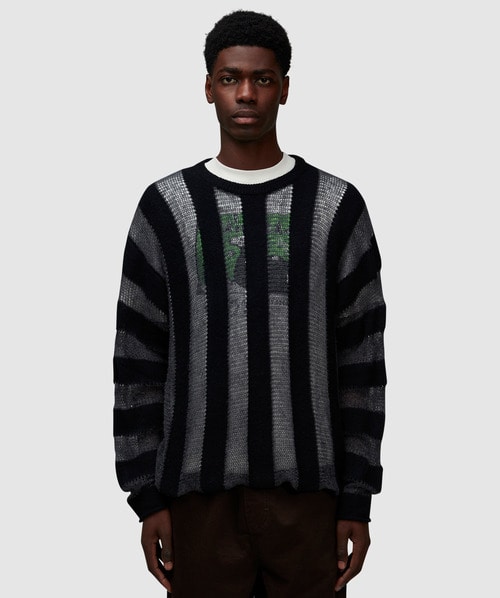 Brain Dead Fuzzy Threadbare Sweater In Black