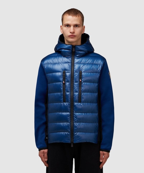 Moncler Padded Cardigan In Blue