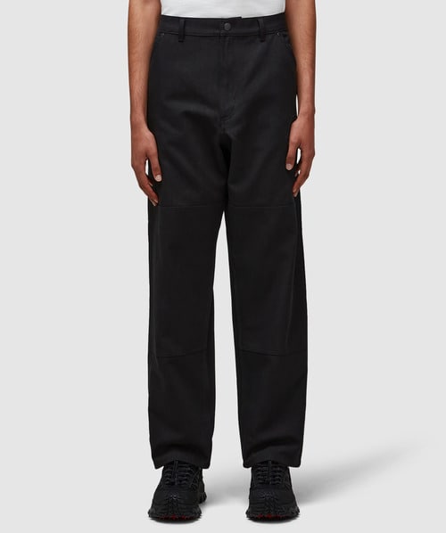 Moncler Cotton Straight-leg Trousers In Black