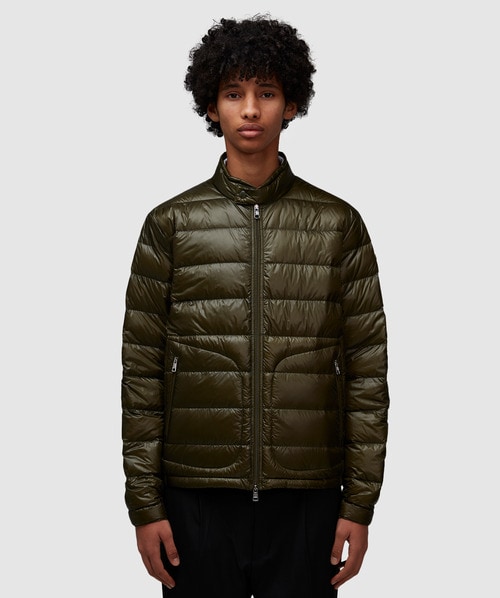 Moncler Acorus Short Down Jacket In Dark Army Green