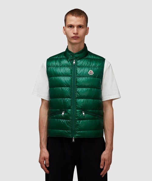 Shop Moncler Gui Gilet Vest In Green