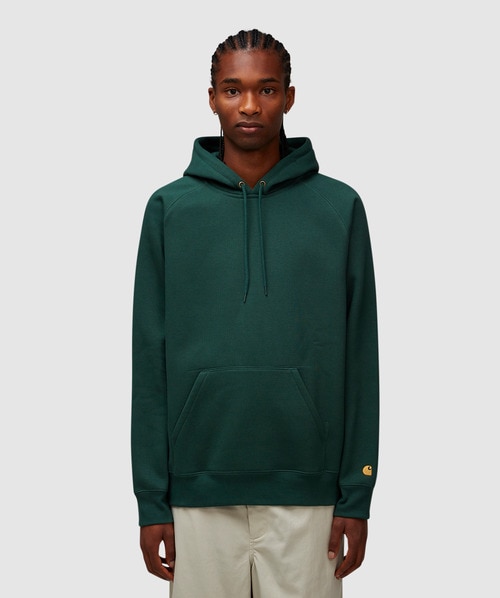 Carhartt Chase Hoodie In Discovery Green / Gold