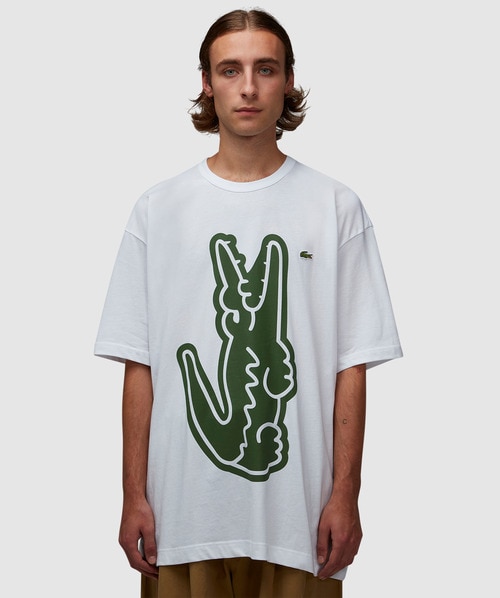 Shop Comme Des Garçons Shirt X Lacoste Vertical Croc T-shirt In White