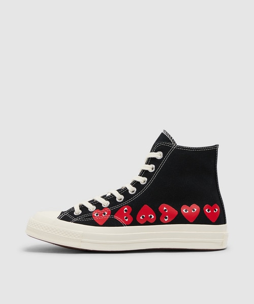 Shop Comme Des Garçons Play X Converse Multi Heart Chuck Taylor '70 Hi Sneaker In Black