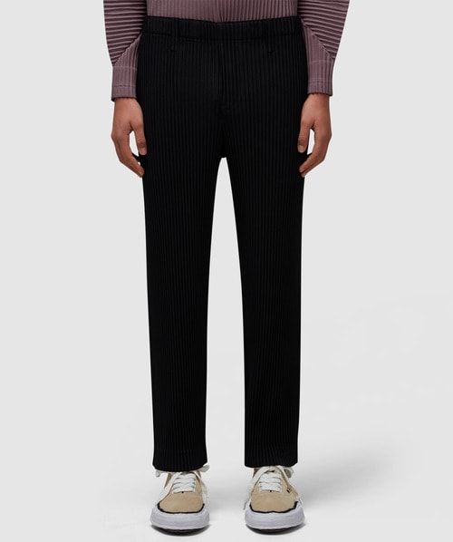 Shop Issey Miyake Pleats Straight Leg Pant In Black