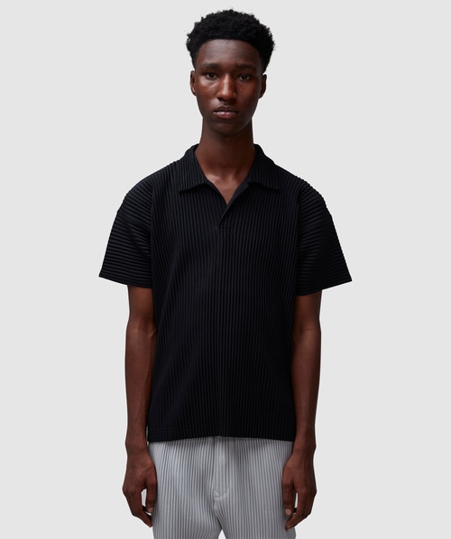 ラ*ン様 HOMME PLISSÉ ISSEY MIYAKE S/S shirt Homme Plissé Issey Miyake Basic pleats t-shirt | BLACK | SEVENSTORE