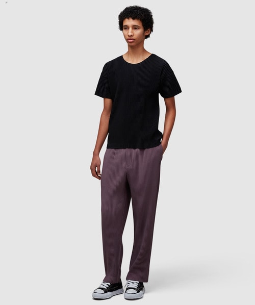 Homme Plissé Issey Miyake Basic pleats t-shirt | BLACK