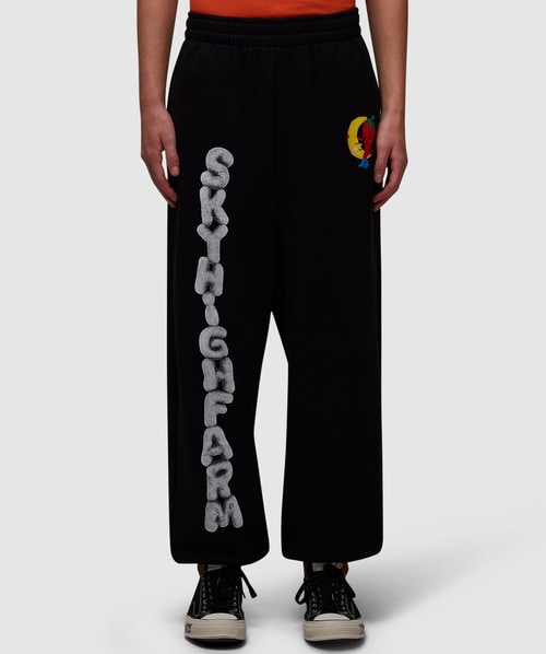 Sky High Farm Brushed Cotton Joggers With Printed Logo In Black