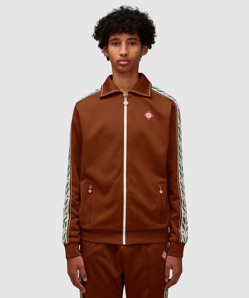 Shop Casablanca Laurel Track Jacket In Brown