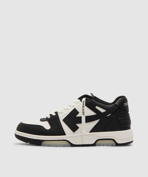 Off White C/o Virgil Abloh Out Of Office Leather Trainer In White Black