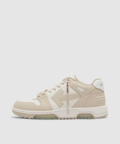 Off White C/o Virgil Abloh Out Of Office Leather Sneaker In White Beige