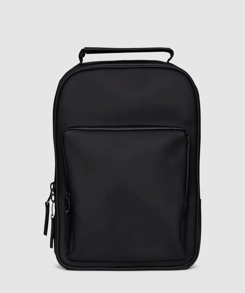 Rains Mens 01 Black Book Coated-shell Backpack In Black