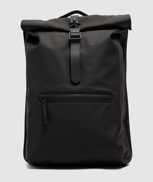 Rains Rolltop Backpack In Black