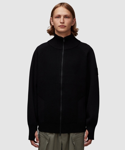 Y-3 Funnel Neck Knit Jacket In Black | ModeSens