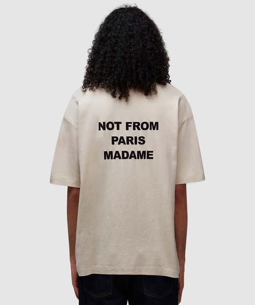 Drôle De Monsieur White Crewneck T-shirt With Slogan Print On The Front And Back In Cotton Man In White