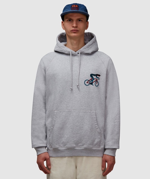 Parra Cat Defense Hoodie In Heather Grey