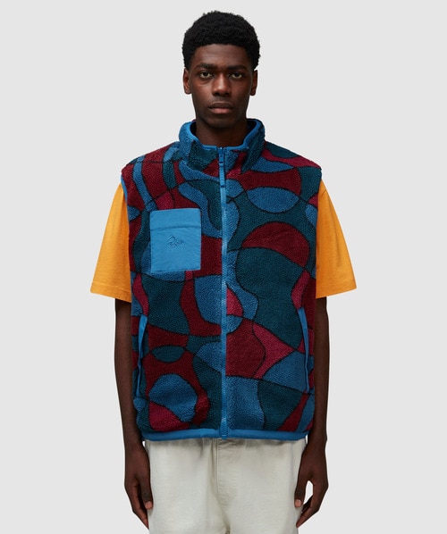 Shop Parra Trees In Wind Reversible Vest In Blue