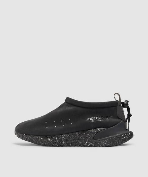 Nike Undercover Moc Flow Sp Rubber-trimmed Suede Slip-on Sneakers In Black/black-black