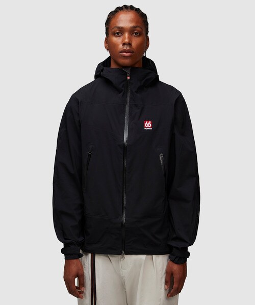 Shop 66 North Snaefell Hooded Neoshell Jacket In Black