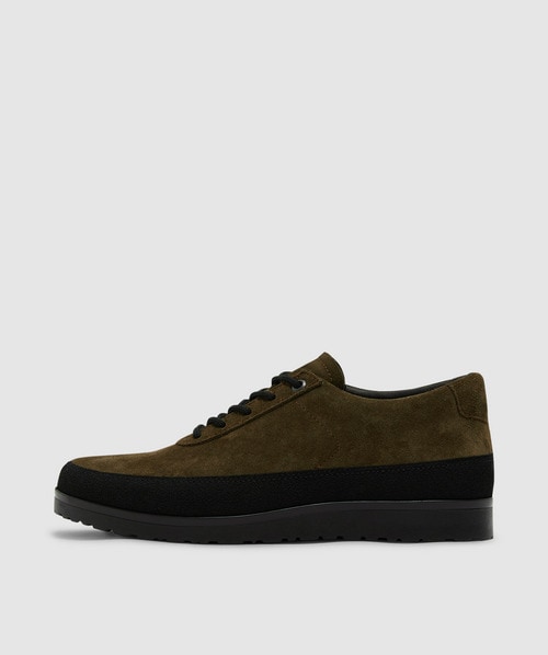 Tarvas Explorer Suede Trainer In Army Green