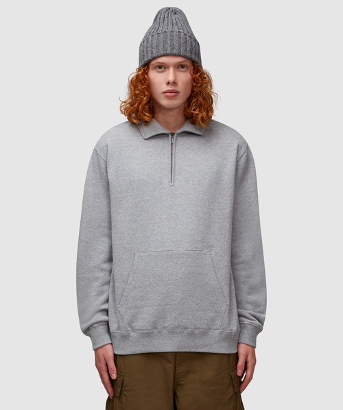 Beams Half Zip Sweatshirt In H.grey