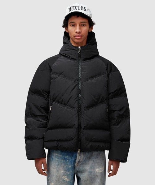 Shop Cole Buxton Hooded Insulated Jacket In Matt Black