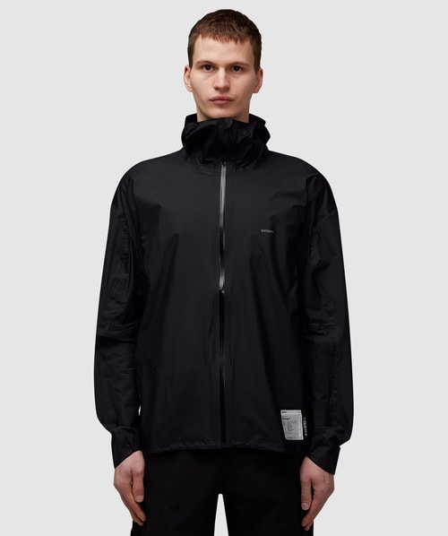 Shop Satisfy Pertex 3l Fly Rain Jacket In Black