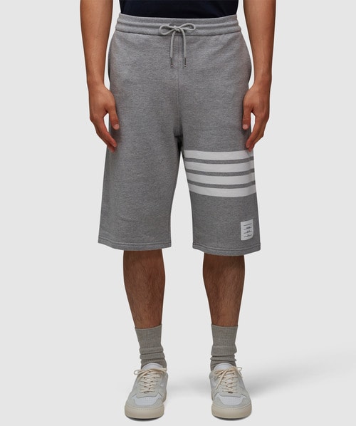 Thom Browne Men Classic Sweat Shorts With Engineered 4 Bar Stripes In Classic Loop Back In Light Grey