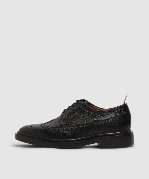 Thom Browne Pebble Grain Longwing Brogue In Black