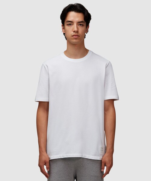 Shop Thom Browne Center Back Stripe T-shirt In White