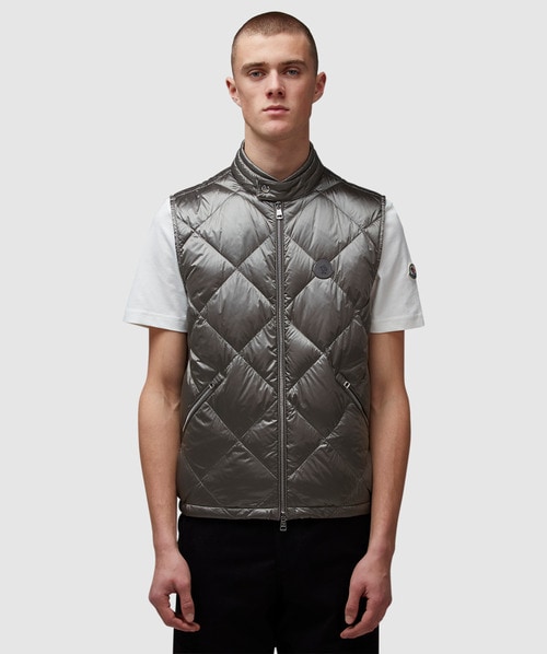 Shop Moncler Nasta Gilet In Grey