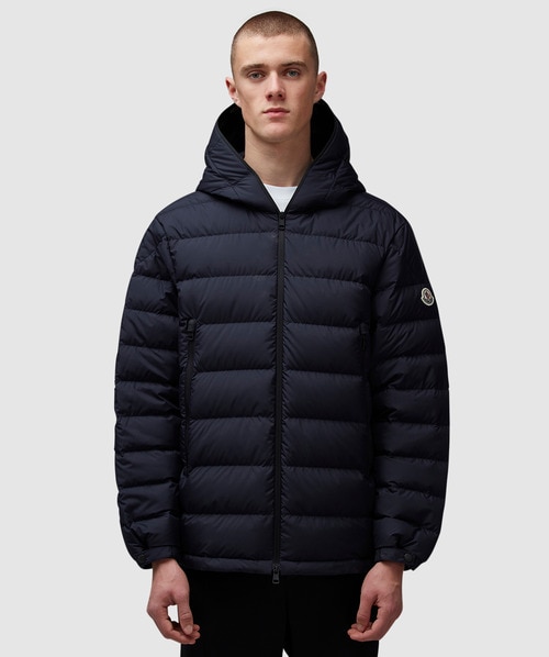 Shop Moncler Chambeyron Short Down Jacket In Navy