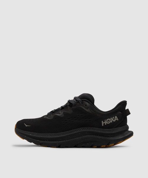 Hoka Mens  Clifton 9 Logo-print Woven Low-top Trainers In Black / Black