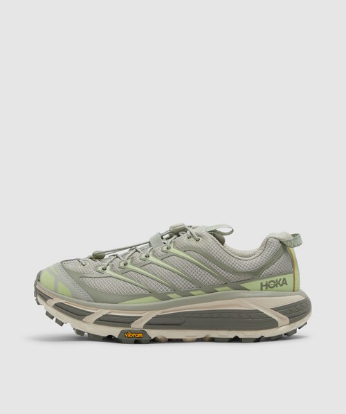 Shop Hoka One One Mafate Three2 Sneaker In Barley / Seed Green