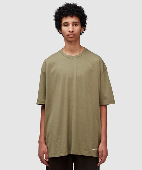 Shop Comme Des Garçons Shirt Bottom Logo T-shirt In Khaki