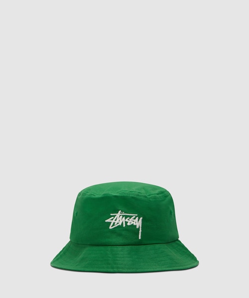 Stussy green bucket hat on sale