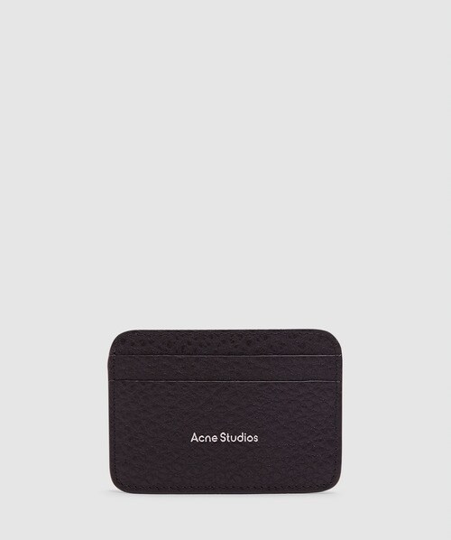 Acne Studios Logo-print Leather Cardholder In Black