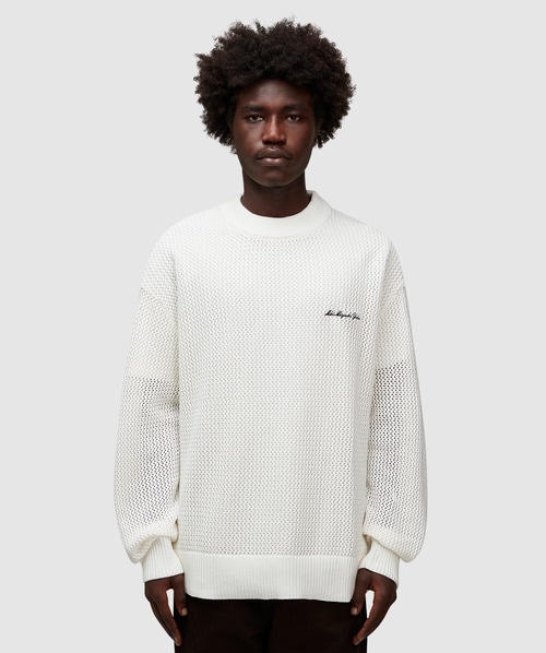 Mki Miyuki Zoku Loose Gauge Knit Sweatshirt In Off White