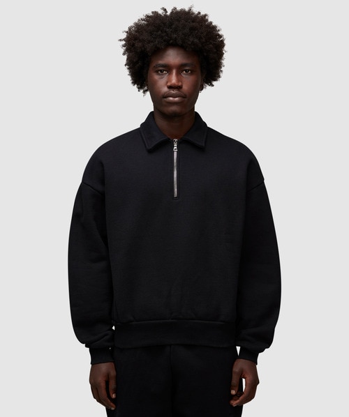 Mki Miyuki Zoku 800gsm Superweight Quarter Zip Sweatshirt In Black