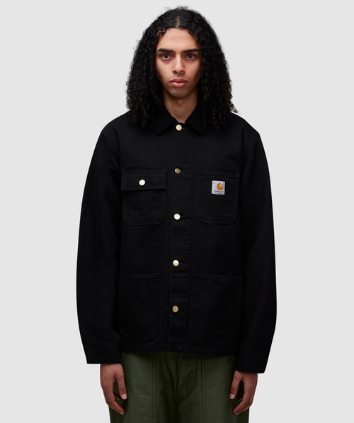 Carhartt Michigan Coat In Black / Black Rinsed