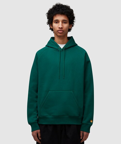 Shop Carhartt Chase Hoodie In Chervil / Gold