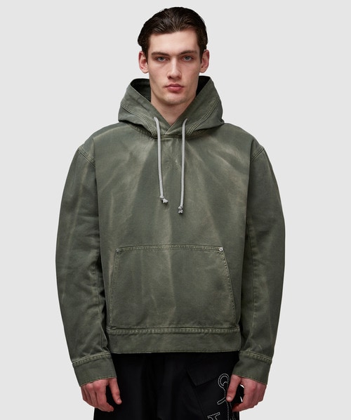 Shop Jw Anderson Denim Hoodie In Green